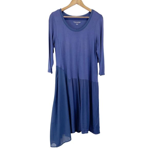 Soft Surroundings Womens Size M En Pointe Asymmetric Dress Mixed Media Blue - Picture 1 of 9